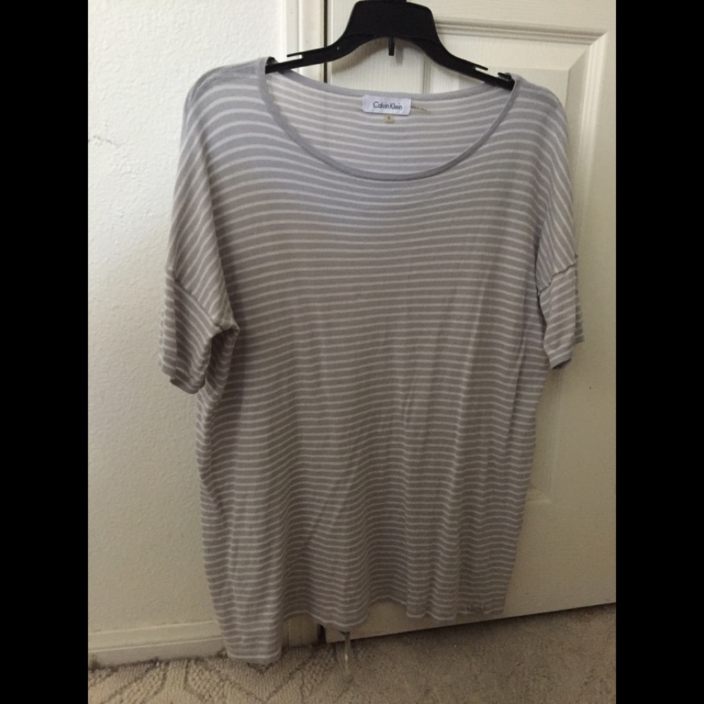 Calvin Klein grey and white shirt
